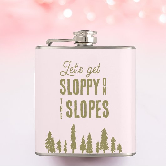 Funny Winter Ski Bachelorette Party Heupfles