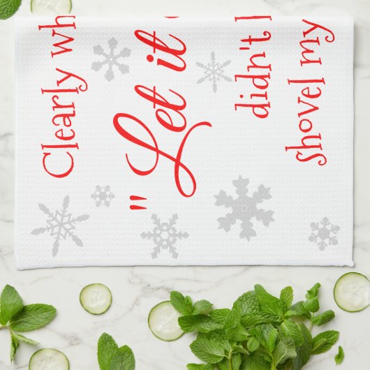 Funny Winter Snow Sassy Quote Typography Theedoek (Gevouwen)