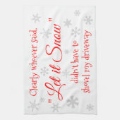 Funny Winter Snow Sassy Quote Typography Theedoek (Verticaal)