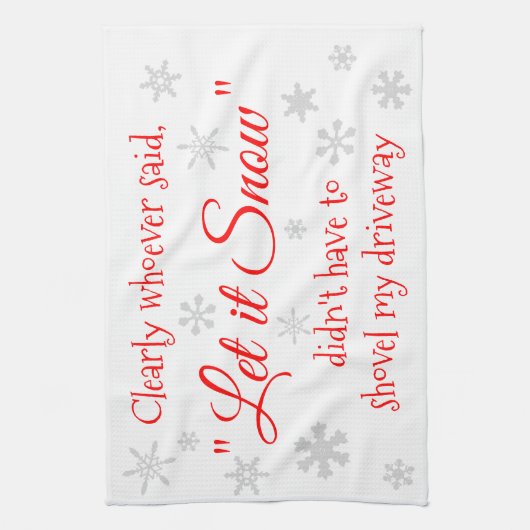 Funny Winter Snow Sassy Quote Typography Theedoek (Verticaal)