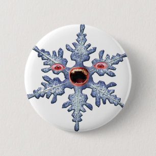 Funny Winter Snowflake Zombie Ronde Button 5,7 Cm