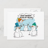 Funny Winter Snowmen Cartoon Briefkaart (Voorkant / Achterkant)