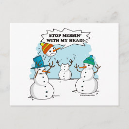 Funny Winter Snowmen Cartoon Briefkaart