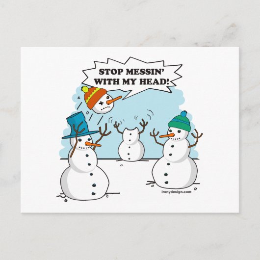 Funny Winter Snowmen Cartoon Briefkaart (Voorkant)