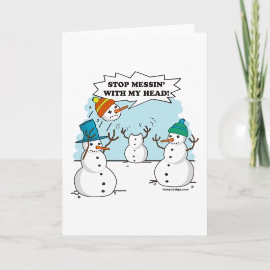 Funny Winter Snowmen Cartoon Joke Feestdagen Kaart (Voorkant)