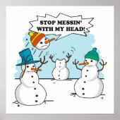 Funny Winter Snowmen Cartoon Poster (Voorkant)