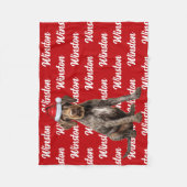 Funny Wirehair Pointer Dog Name Pattern Christmas Fleece Deken (Voorkant)