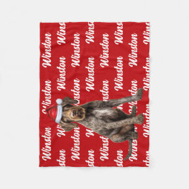 Funny Wirehair Pointer Dog Name Pattern Christmas Fleece Deken