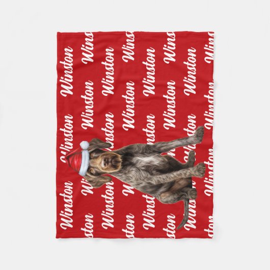 Funny Wirehair Pointer Dog Name Pattern Christmas Fleece Deken (Voorkant)