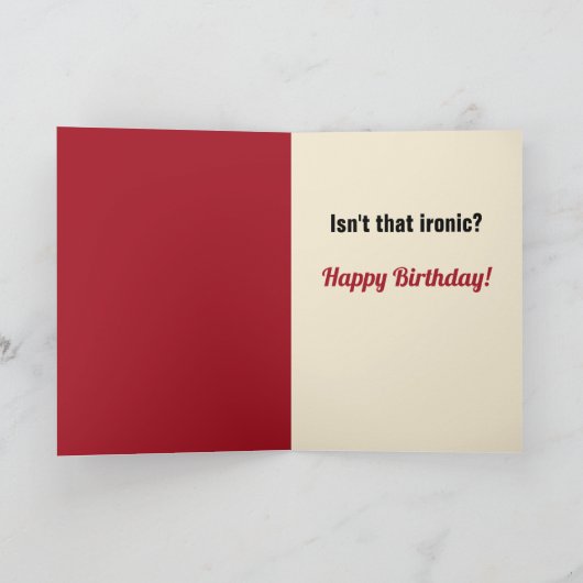 Funny  Wisdom en rimpels Ironic Birthday Kaart (Binnen)