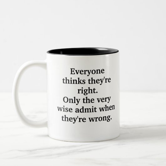 Funny Wise Gezegde Tweekleurige Koffiemok (Links)