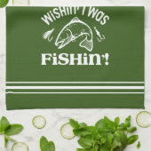 Funny Wishin I was Fishin Theedoek (Gevouwen)