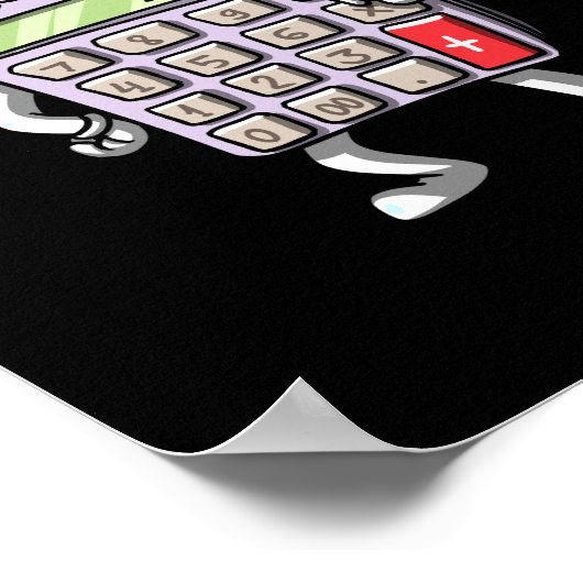 Funny Wiskunde Algebra calculator wiskunde Joke Poster (Hoek)