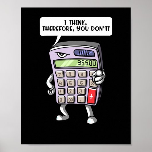 Funny Wiskunde Algebra calculator wiskunde Joke Poster (Voorkant)