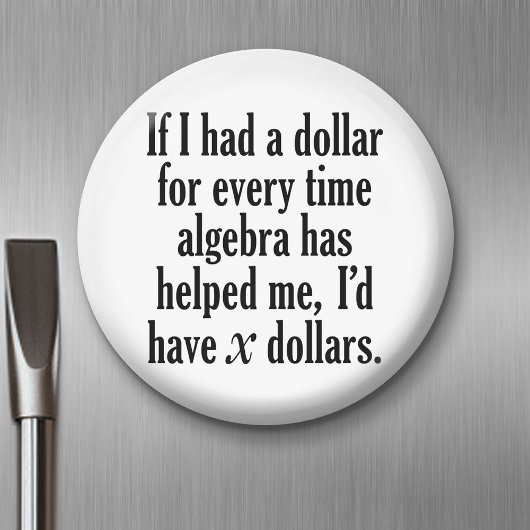 Funny Wiskunde/Algebra Quote - Ik zou x dollar heb Magneet