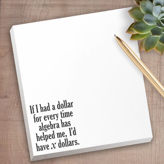 Funny Wiskunde/Algebra Quote - Ik zou x dollar heb Notitieblok