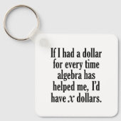 Funny Wiskunde/Algebra Quote - Ik zou x dollar heb Sleutelhanger (Voorkant)