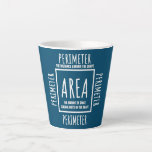 Funny Wiskunde Area and Perimeter Mathematics Teac Latte Mok<br><div class="desc">Funny Wiskunde Area and Perimeter Mathematics Teacher Lover Gift. Perfect gift voor je vader,  moeder,  papa,  mannen,  vrouwen,  vriend en familieleden op de dag van de Thanksgiving,  kerstdag,  Moederdag,  vaderdag,  4 juli,  1776 Onafhankelijke dag,  Veteranendag,  Halloween Dag,  Patrick's Day</div>