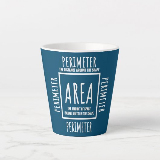 Funny Wiskunde Area and Perimeter Mathematics Teac Latte Mok (Voorkant)