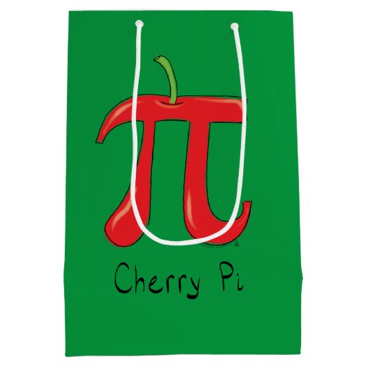 Funny Wiskunde Cherry Pi Medium Cadeauzakje (Achterkant)