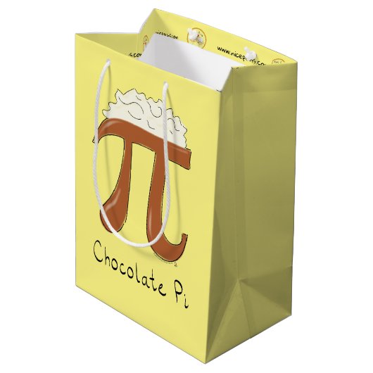 Funny Wiskunde Chocolate Pi-symbool Medium Cadeauzakje (Achterkant Gekanteld)