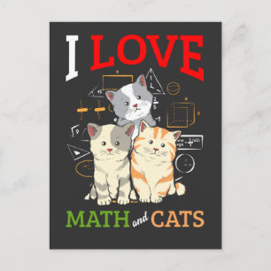 Funny Wiskunde en Cat Lover Animal Science Teacher Briefkaart