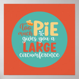 Funny Wiskunde Geek Pie Pun Retro Kitchen Typograf Poster