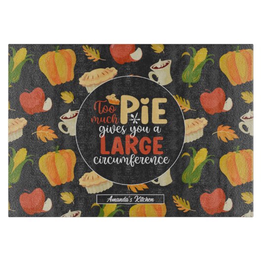 Funny Wiskunde Geek Pie Pun Thanksgiving Snijplank (Voorkant)