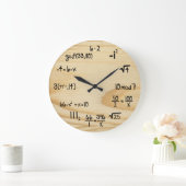 Funny Wiskunde Geek - "wood grain" Grote Klok (Huis)