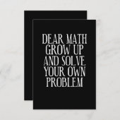 Funny Wiskunde Gezegde Bedankkaart (Voorkant / Achterkant)