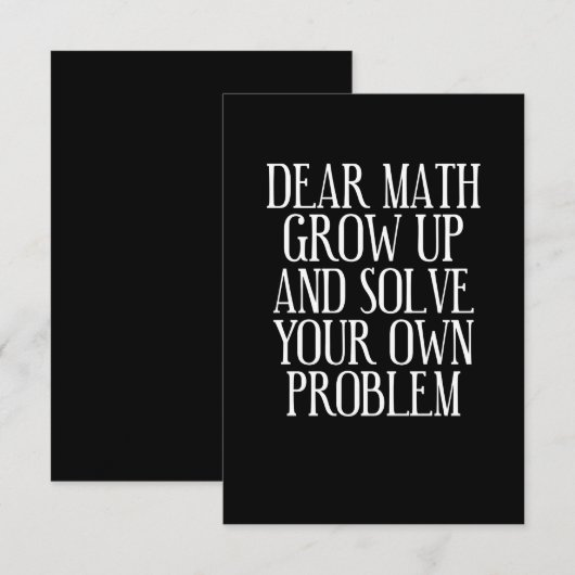 Funny Wiskunde Gezegde Bedankkaart (Voorkant / Achterkant)