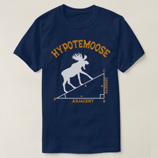Funny Wiskunde Hypotemoose Driehoek naast Mathemat T-shirt (Design voorkant)