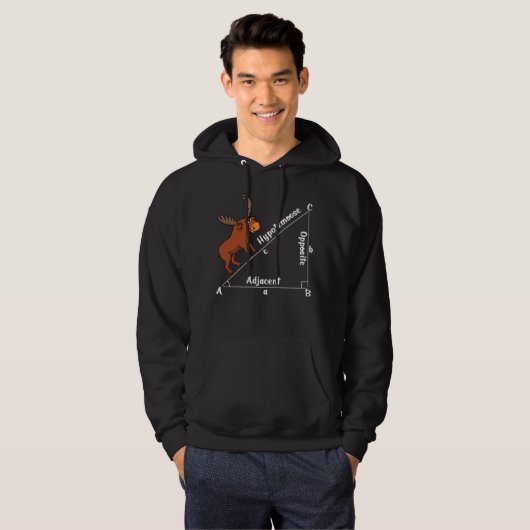 Funny Wiskunde Hypotemoose Geometry Moose Joke Pun Hoodie (Voorkant volledig)