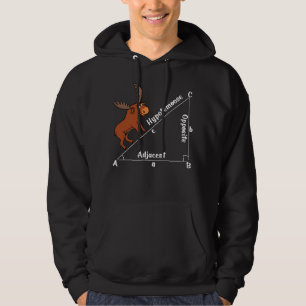 Funny Wiskunde Hypotemoose Geometry Moose Joke Pun Hoodie