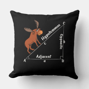 Funny Wiskunde Hypotemoose Geometry Moose Joke Pun Kussen