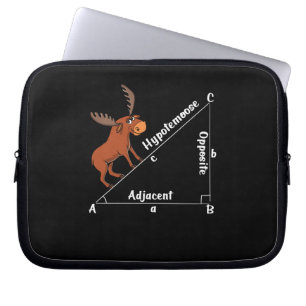 Funny Wiskunde Hypotemoose Geometry Moose Joke Pun Laptop Sleeve