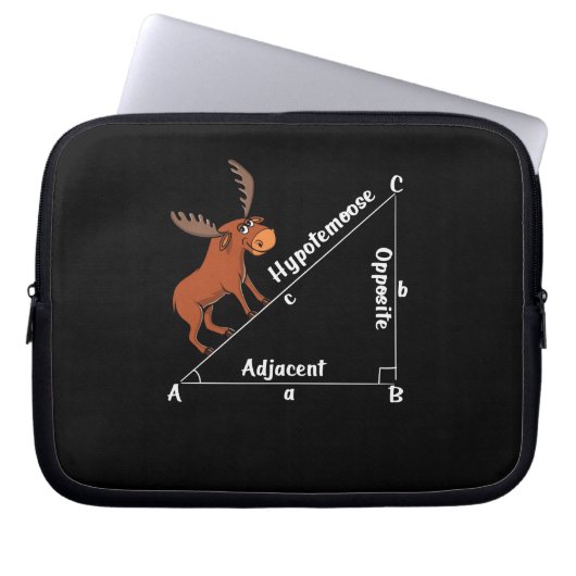 Funny Wiskunde Hypotemoose Geometry Moose Joke Pun Laptop Sleeve (Voorkant)