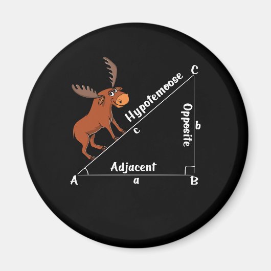 Funny Wiskunde Hypotemoose Geometry Moose Joke Pun Magneet (Voorkant)
