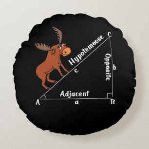 Funny Wiskunde Hypotemoose Geometry Moose Joke Pun Rond Kussen