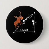 Funny Wiskunde Hypotemoose Geometry Moose Joke Pun Ronde Button 7,6 Cm (Voorkant)