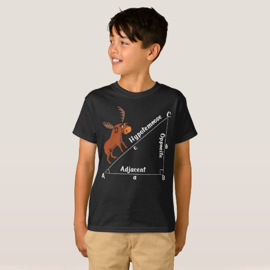 Funny Wiskunde Hypotemoose Geometry Moose Joke Pun T-shirt (Voorkant volledig)