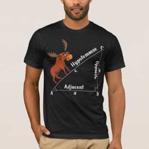 Funny Wiskunde Hypotemoose Geometry Moose Joke Pun T-shirt