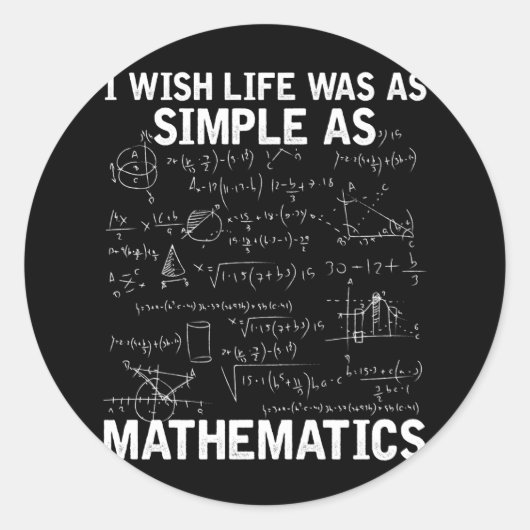 Funny Wiskunde leraar wiskunde nerd Ronde Sticker (Voorkant)