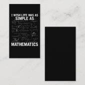 Funny Wiskunde leraar wiskunde nerd Visitekaartje (Voorkant / Achterkant)