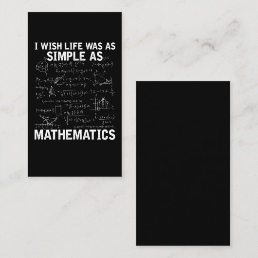 Funny Wiskunde leraar wiskunde nerd Visitekaartje (Voorkant / Achterkant)