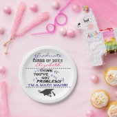 Funny Wiskunde Major Afstuderen PINK Name Paper Bo Papieren Bordje (Feest)