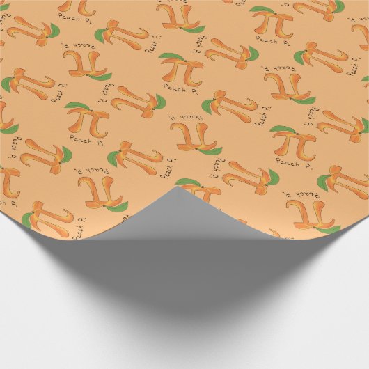 Funny Wiskunde Peach Pi-symbool Cadeaupapier (Hoek)