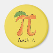 Funny Wiskunde Peach Pi-symbool Magneet (Voorkant)