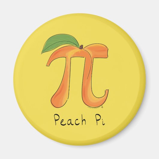 Funny Wiskunde Peach Pi-symbool Magneet (Voorkant)