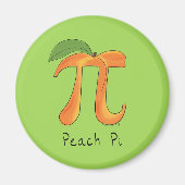 Funny Wiskunde Peach Pi-symbool Magneet (Voorkant)